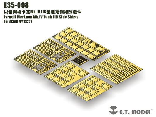 E.T. Model 1:35 Israeli Merkava Mk.IV Tank LIC Side Skirts