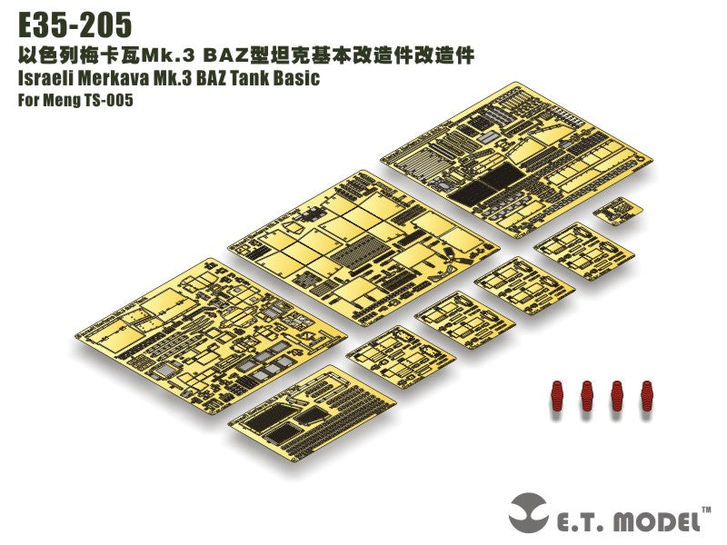 E.T. Model 1:35 Israeli Merkava Mk.3 BAZ Tank Basic Detail Set