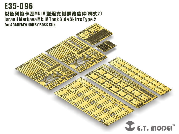 E.T. Model 1:35 Israeli Merkava Mk.IV Tank Side Skirts Type.2