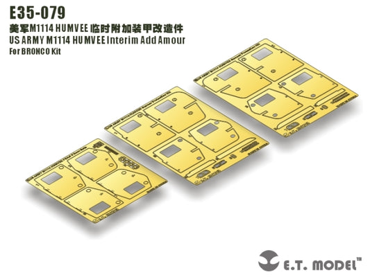 E.T. Model 1:35 US ARMY M1114 HUMVEE Interim Add Amour