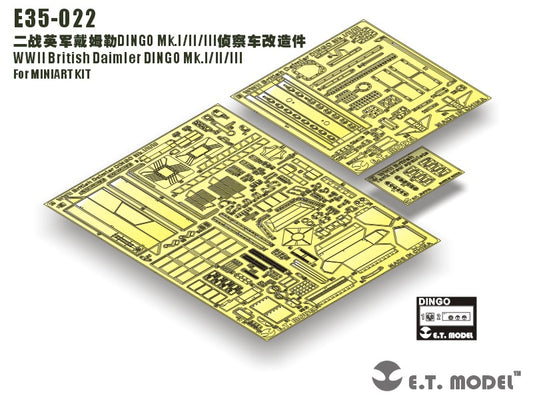 E.T. Model 1:35 WWII British Daimler DINGO Mk.I/II/III Detail Set