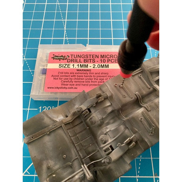 Ickysticky 10 Pce Tungsten Micro Drill Bits 1.1mm - 2.0mm