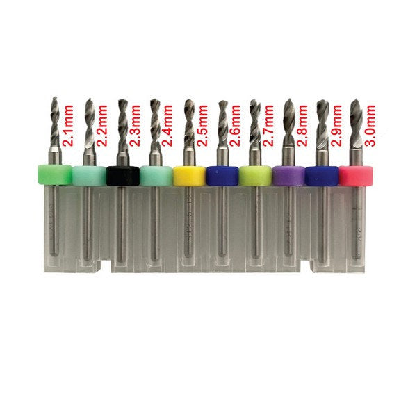 Ickysticky 10 Pce Tungsten Micro Drill Bits 2.1mm - 3.0mm