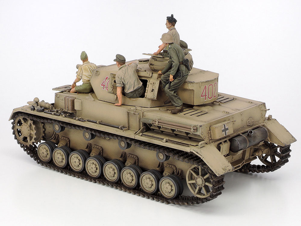 Tamiya 1/35 GERMAN TANK PANZERKAMPFWAGEN IV Ausf.F & MOTORCYCLE SET "NORTH AFRICA"