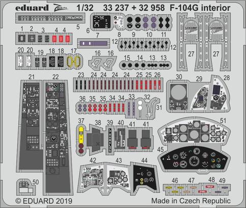 Eduard 1/32 F104G interior detail set (Italeri)