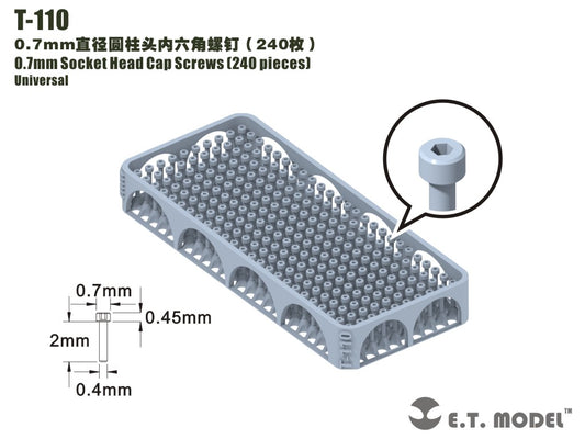 E.T. Model 0.7mm Socket Head Cap Screws（240 pieces）