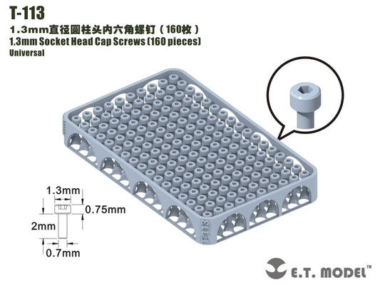 E.T. Model 1.3mm Socket Head Cap Screws（160 pieces）