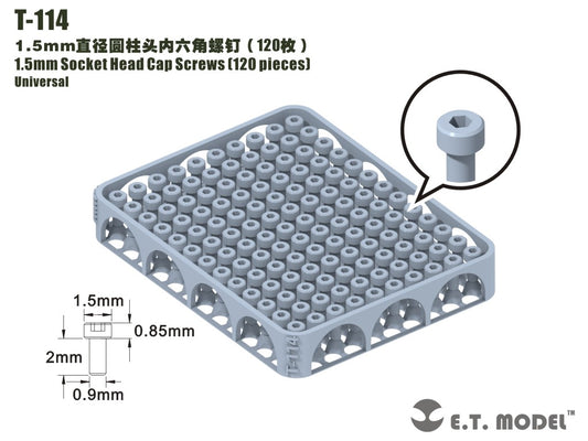 E.T. Model 1.5mm Socket Head Cap Screws（120 pieces）