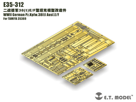 E.T. Models 1/35 WWII German Pz.Kpfw.38(t) Ausf.E/F Photo Etch Set E35-312