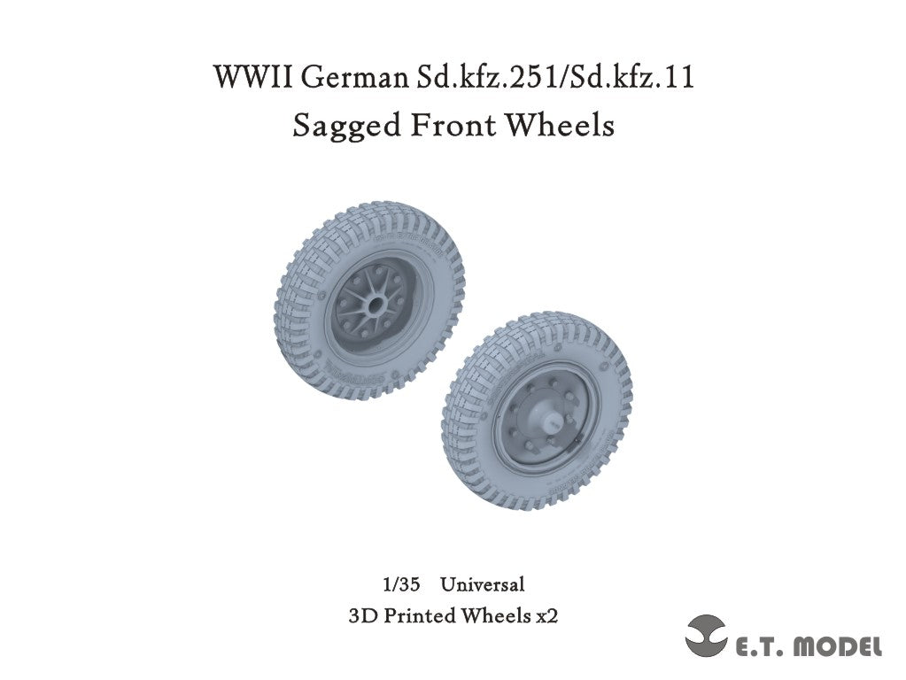 E.T. Model 1/35 WWII German Sd.kfz.251/Sd.kfz.11 Sagged Front Wheels