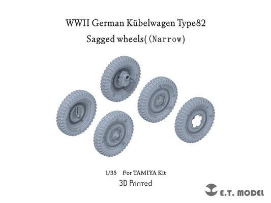 E.T. Model 1/35 WWII German Kübelwagen Type82 Sagged wheels((Narrow)