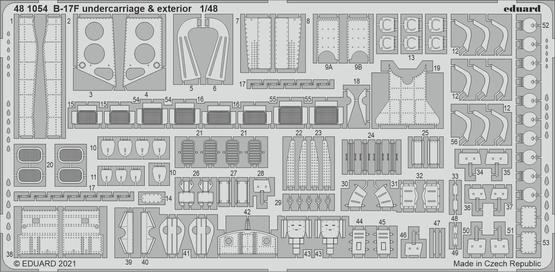 Eduard 1/48 B-17F undercarriage & exterior Photo etched parts