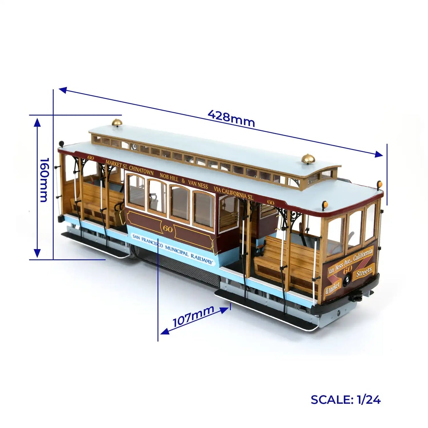 OcCre 1/24 San Francisco Tram Model Kit