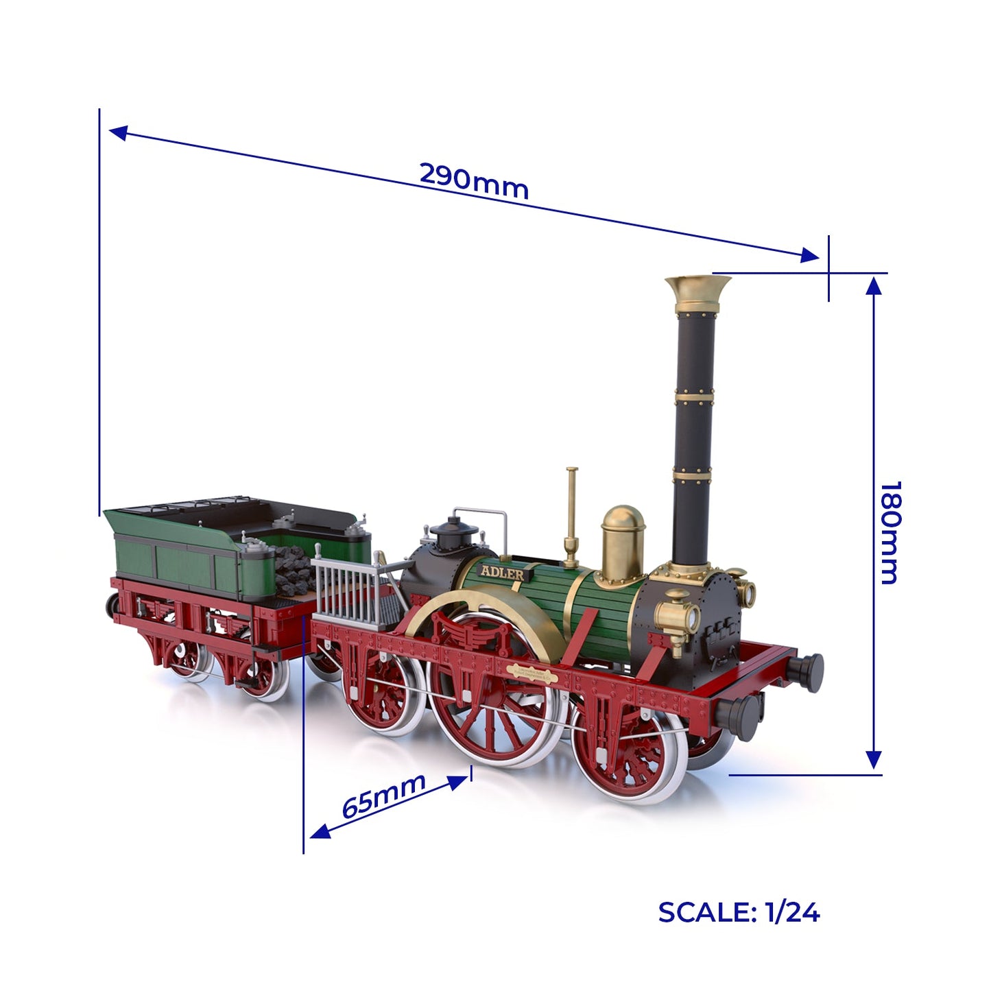 OcCre 1/24 Adler Train Model Kit