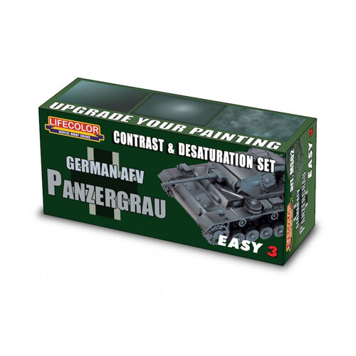 Lifecolor German AFV Panzergrau Contrast Acrylic Paint Set