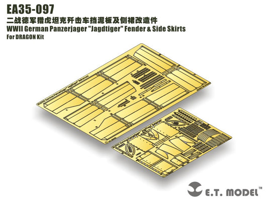 E.T. Model 1:35 WWII German Panzerjager "Jagdtiger" Fender & Side Skirts