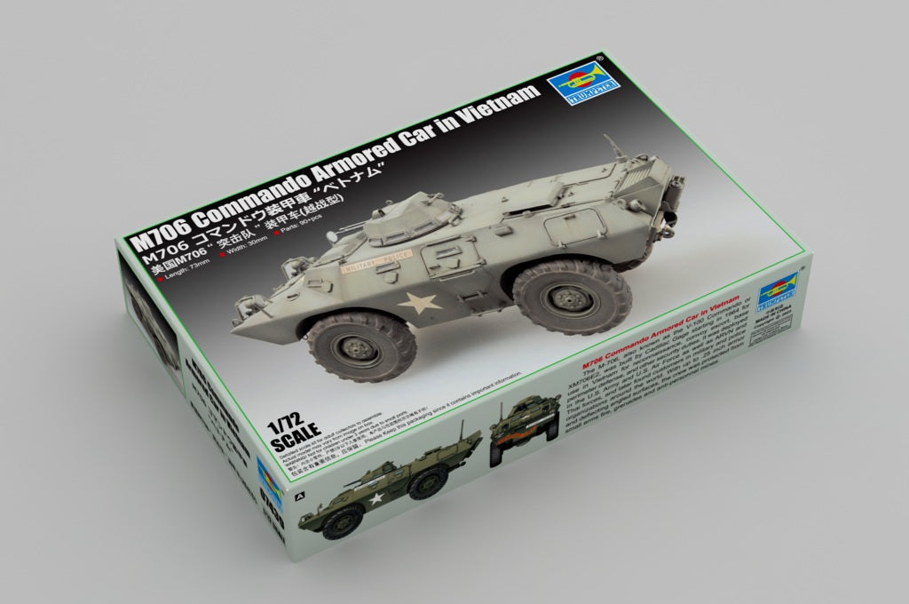 Trumpeter 1/72 M706 Commando Armored Car in Vietnam Plastic Model Kit