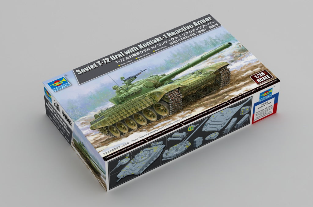 Trumpeter 1/35 Soviet T-72 Ural with Kontakt-1 Reactive Armor Plastic Model Kit