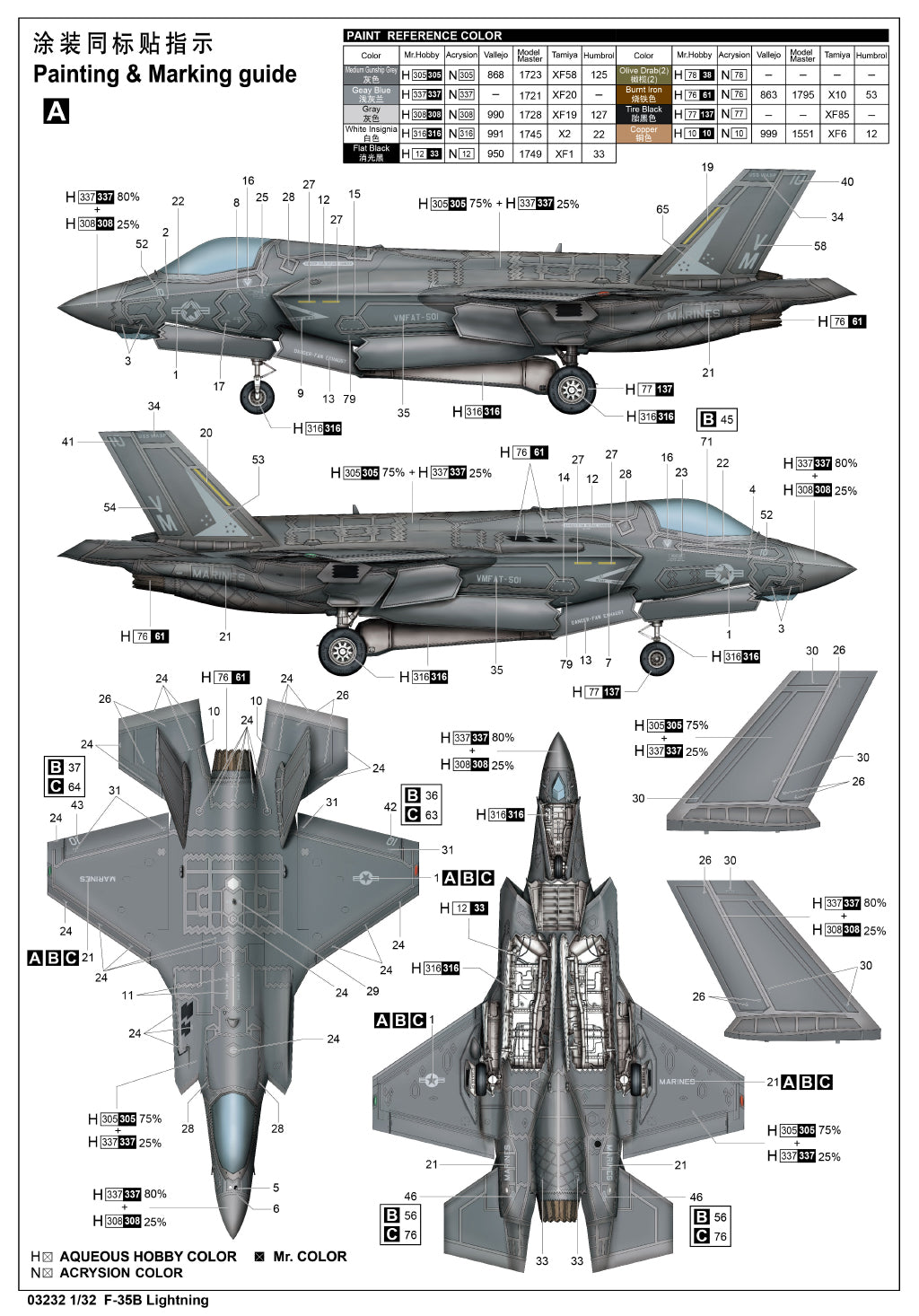 Trumpeter 1/32 F-35B Lightning Plastic Model Kit