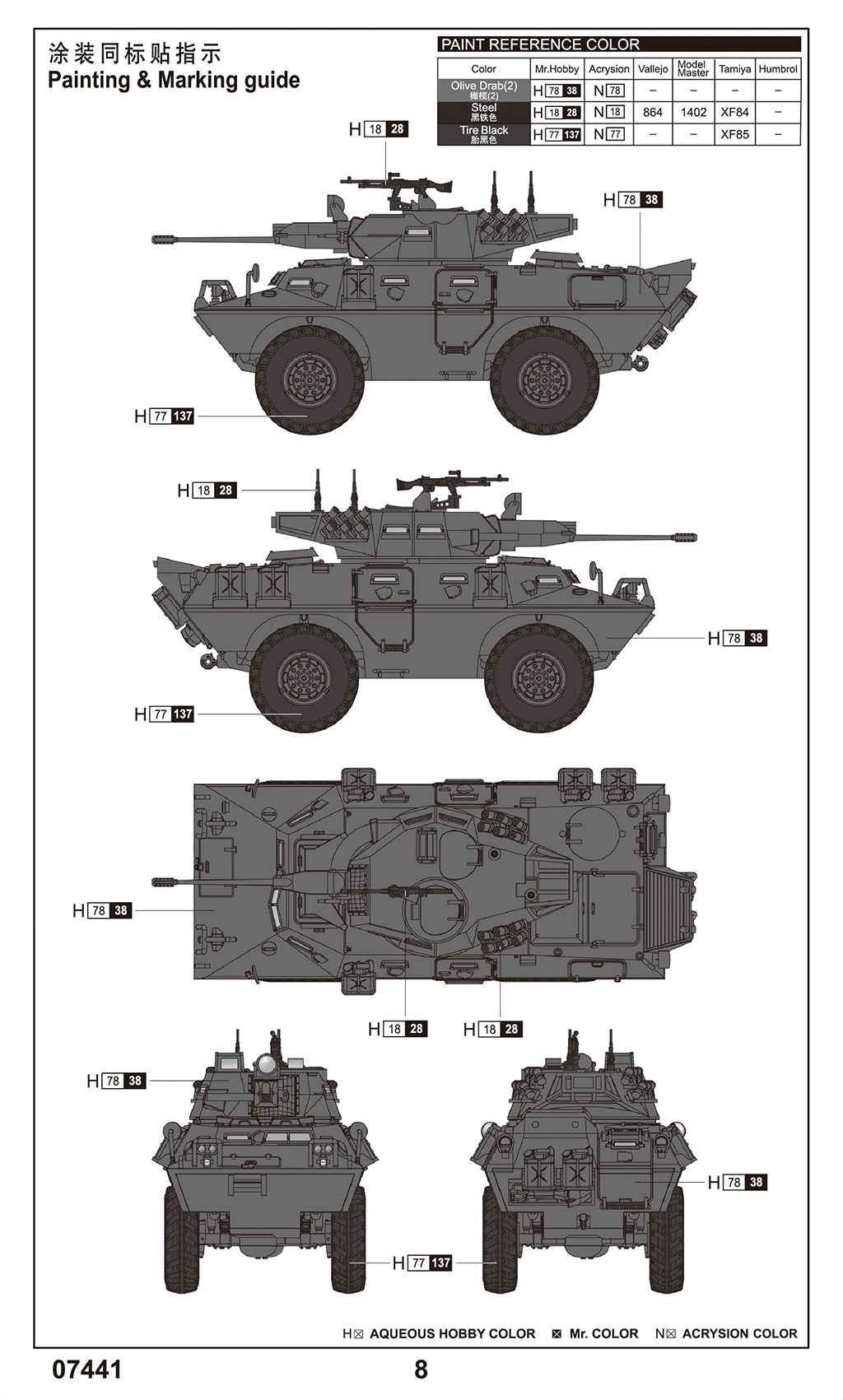 Trumpeter 1/72 V-150 Commando w/20mm cannon Plastic Model Kit