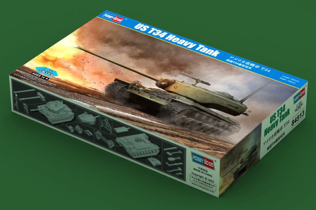 HobbyBoss 1/35 US T34 Heavy Tank Plastic Model Kit