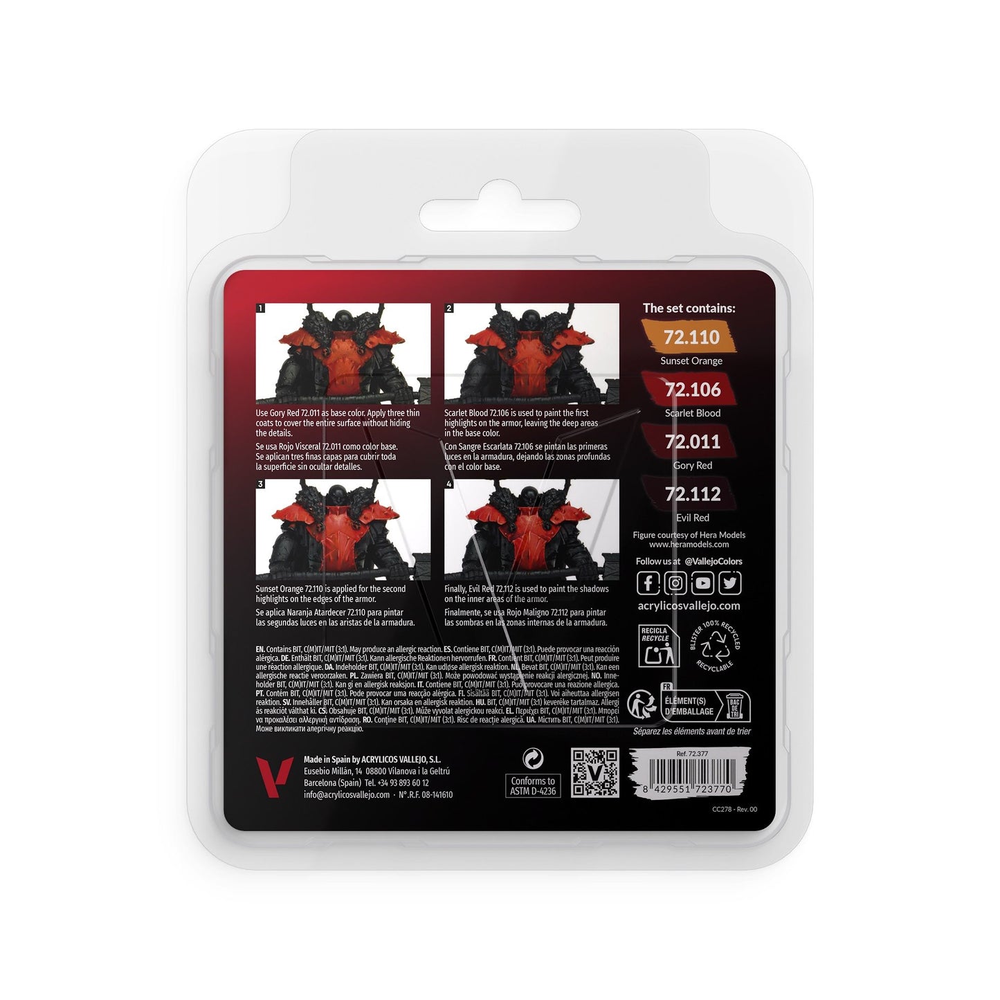 Vallejo Game Colour Red Colours Acrylic Paint Set