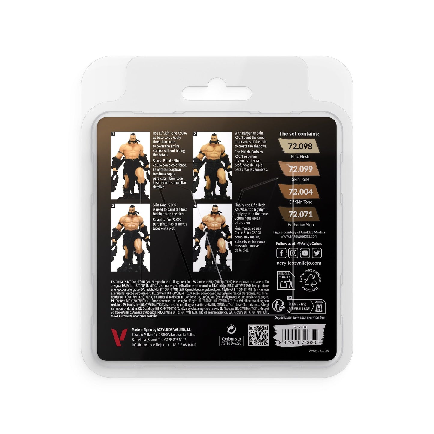 Vallejo Game Colour Tanned Skin Acrylic Paint Set