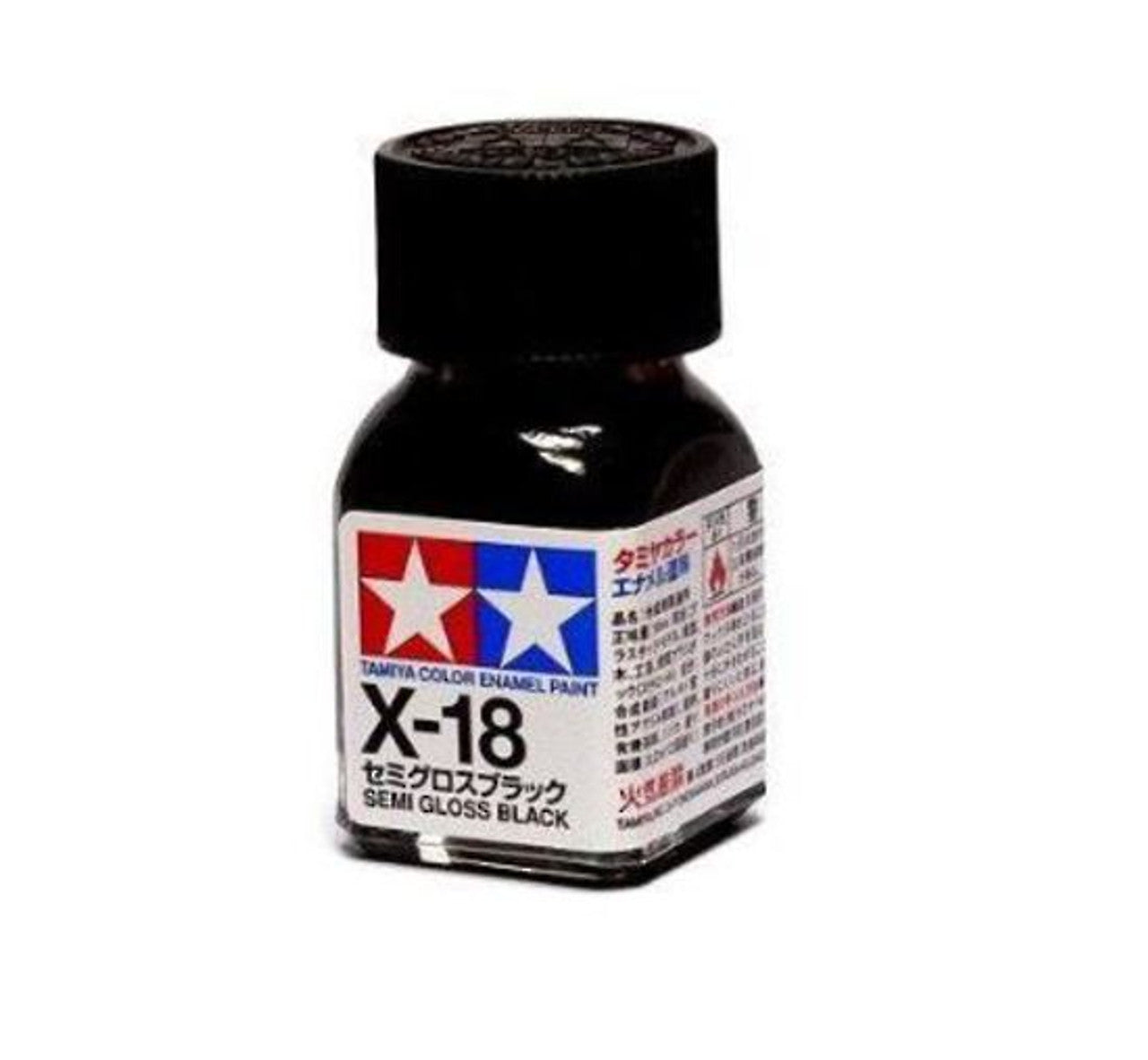 Tamiya Color Enamel Paint X-18 Semi Gloss Black 10ml