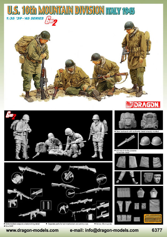 Dragon 1/35 U.S. Army 10th Mountain Division (Italy 1945) Plastic Model Kit