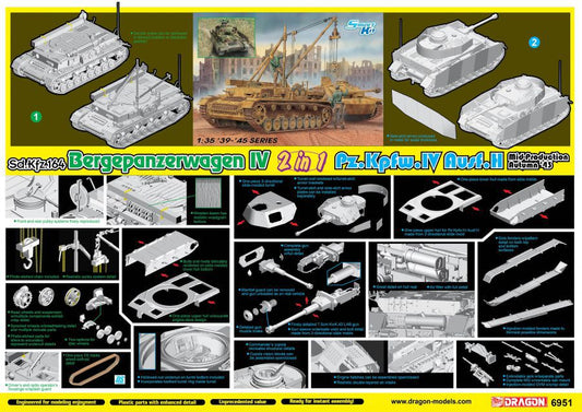 Dragon 1/35 Bergepanzer IV / Pz.IV H (2 in 1) Plastic Model Kit