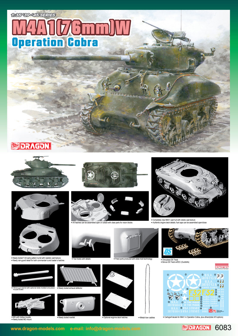 Dragon 1/35 M4A1(76)W "Operation Cobra" Plastic Model Kit