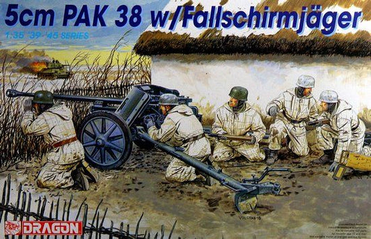 Dragon 1/35 5cm PaK 38 w/Fallschirmjager Plastic Model Kit