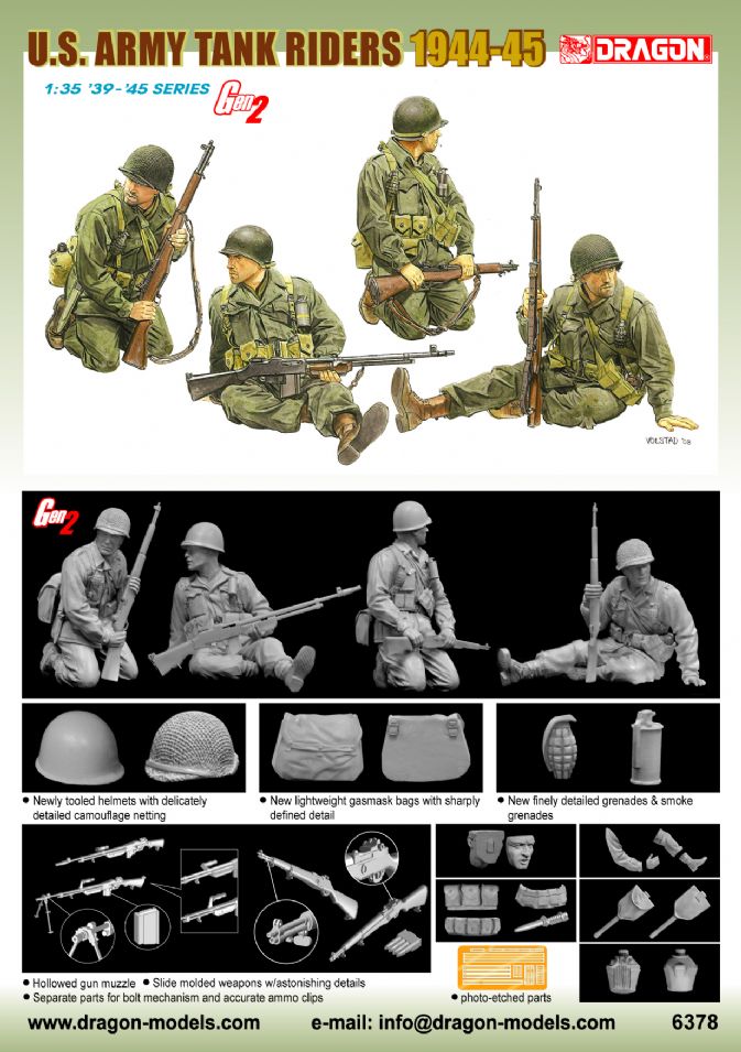 Dragon 1/35 US Army Tank Riders 1944-45 Plastic Model Kit