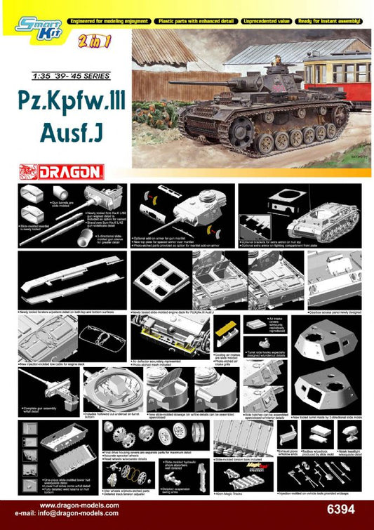 Dragon 1/35 Pz.Kpfw.III Ausf.J Plastic Model Kit