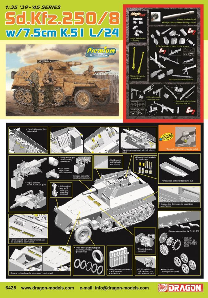 Dragon 1/35 Sd.Kfz.250/8 Neu (Premium) Plastic Model Kit