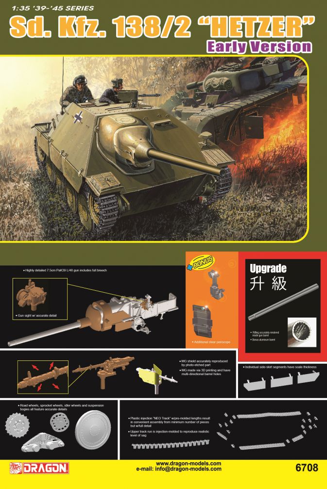 Dragon 1/35 Hetzer Early Version Plastic Model Kit