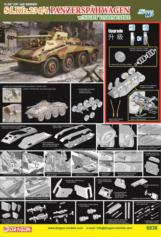 Dragon 1/35 Sd.Kfz.234/4 w/ Night Vision Falke Plastic Model Kit