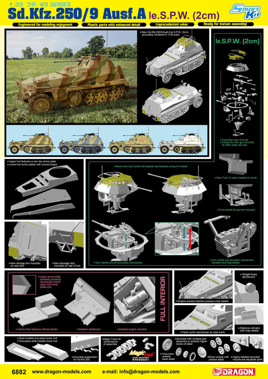 Dragon 1/35 Sd.Kfz.250/9 Ausf.A le.S.P.W. (2cm) Plastic Model Kit