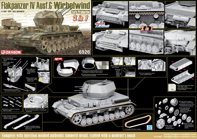 Dragon 1/35 Flakpanzer IV Ausf.G "Wirbelwind" Early Production (2 in 1) Plastic Model Kit