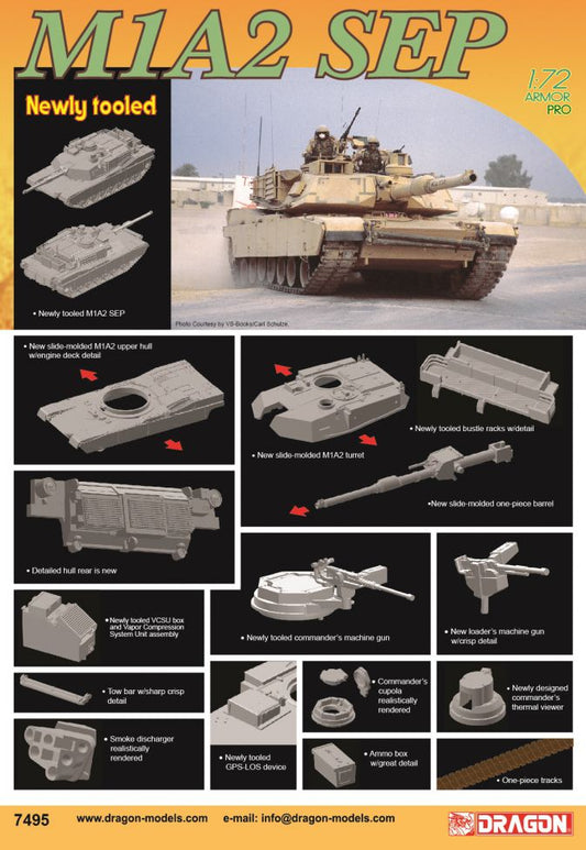 Dragon 1/72 M1A2 Sep Plastic Model Kit