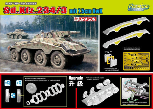 Dragon 1/35 Sd.Kfz.234/3 mit 7.5cm KwK Plastic Model Kit