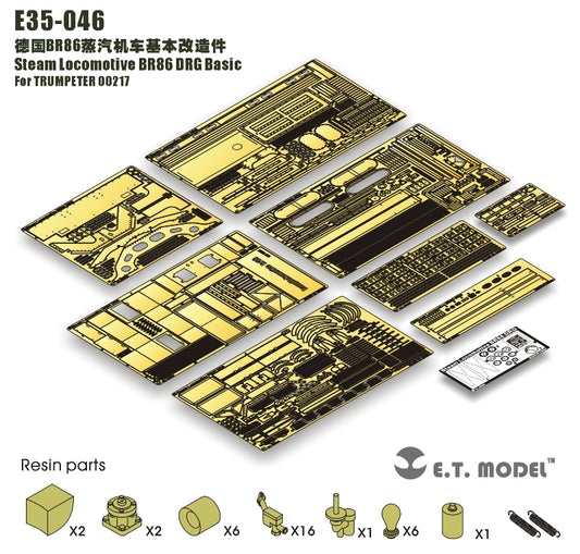 E.T. Model 1:35 Steam Locomotive BR86 DRG Basic Detail Set