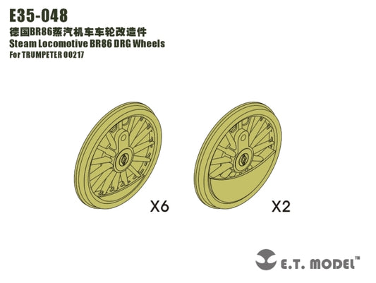 E.T. Model 1:35 Steam Locomotive BR86 DRG Wheels