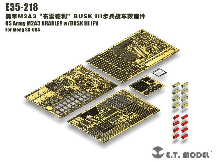 E.T. Model 1:35 US Army M2A3 BRADLEY w/BUSK III IFV Detail Set