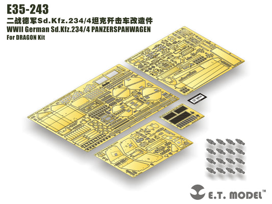 E.T. Model 1:35 WWII German Sd.Kfz.234/4 PANZERSPAHWAGEN Detail Set