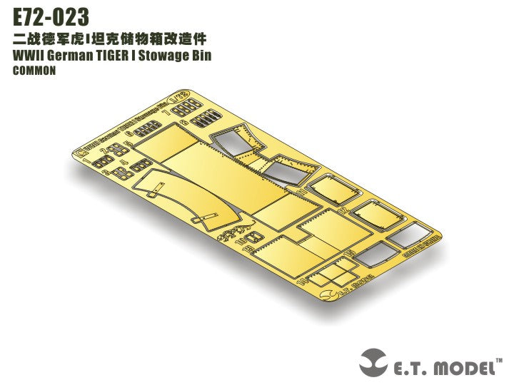 E.T. Model 1/72 WWII German TIGER I Stowage Bin PE Set