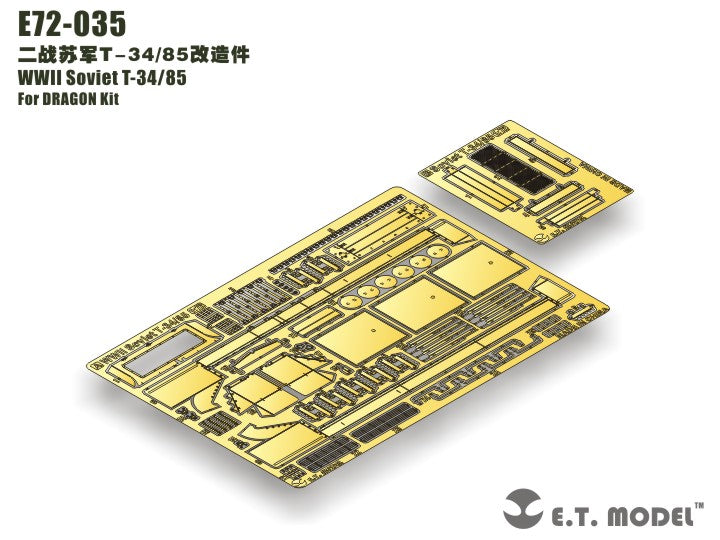 E.T. Model 1/72 WWII Soviet T-34/85 PE Set