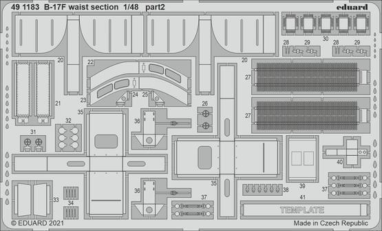 Eduard 1/48 B-17F waist section Photo etched parts