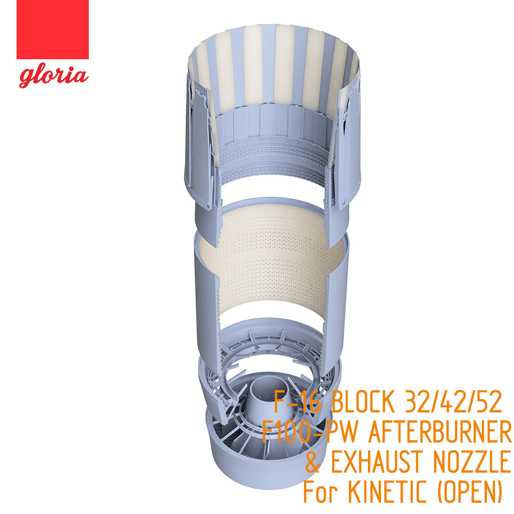 Gloria 1:48 F-16 BLOCK 32/42/52 F100-PW AFTERBURNER& EXHAUST NOZZLE (OPEN)