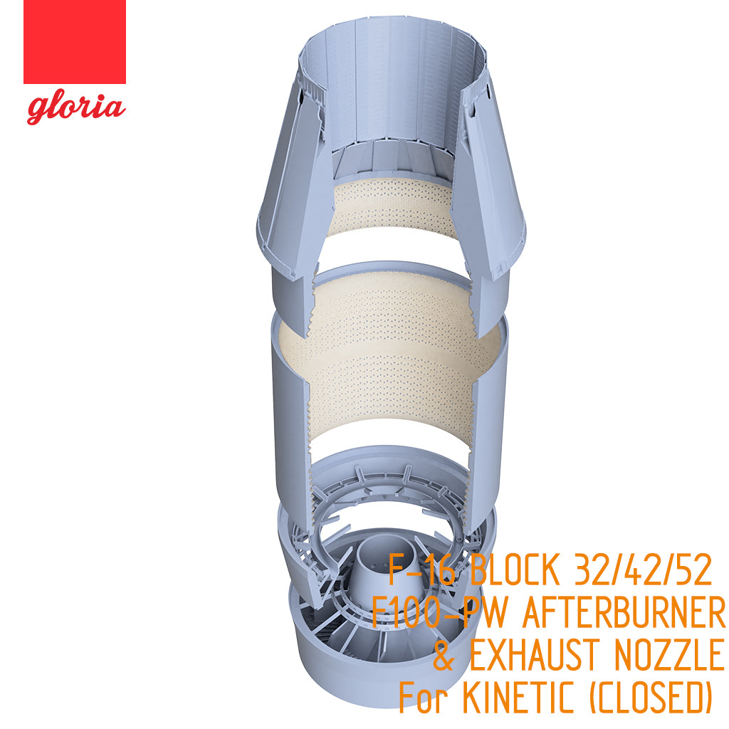 Gloria 1:48 F-16 BLOCK 32/42/52 F100-PW AFTERBURNER& EXHAUST NOZZLE (CLOSED)